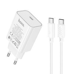 МЗП Hoco C143A Benefit PD20W (1USB-C) + кабель Type-C to Type-C 78639 фото