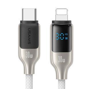 Дата кабель Usams US-SJ741 Digital Display HX Ser. Type-C to Lightning 30W (1.2m) 78313 фото