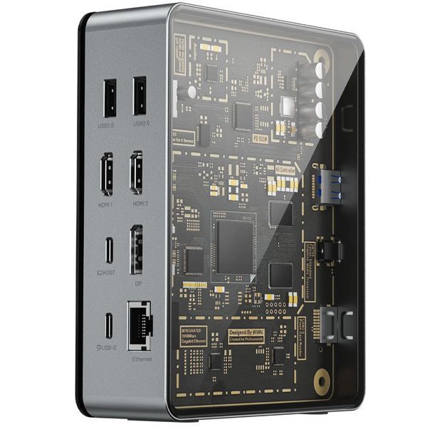 Уцінка Перехідник HUB WIWU Matrix docking station 16in1 W1601 72872 фото