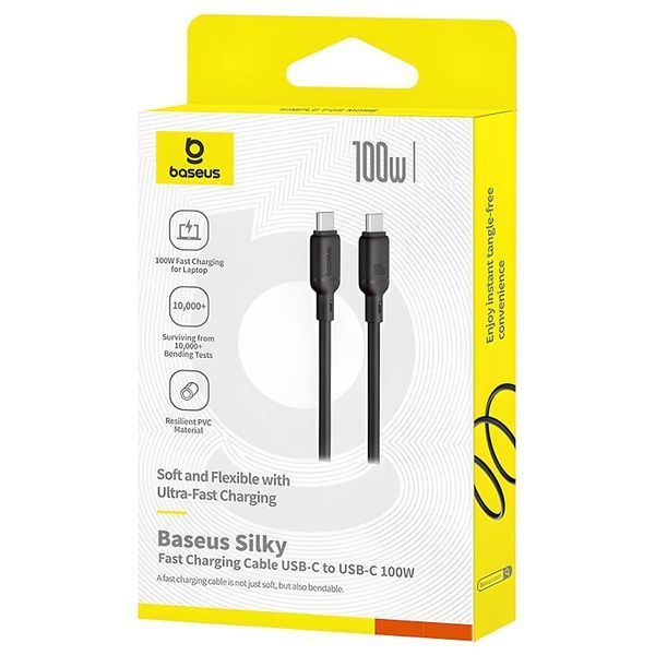 Дата кабель Baseus Silky Series OS Fast Charging Type-C to Type-C 100W (2m) (P10377704) 80559 фото