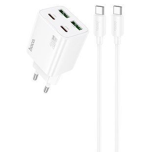 МЗП Hoco N55 Fundador PD20W four-port (2USB-A/2C) + кабель Type-C to Type-C 74141 фото