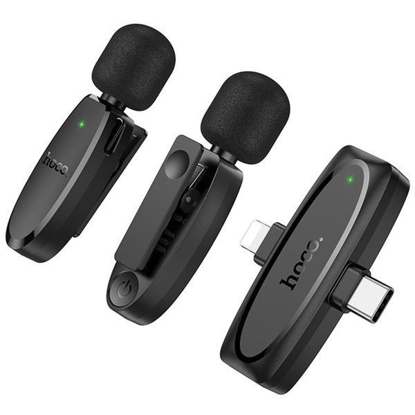 Петличний бездротовий мікрофон Hoco L15 Dual-mic clip-on wireless digital (Lightning/Type-C) 79056 фото