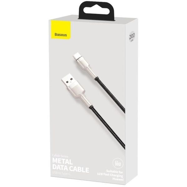 Дата кабель Baseus Cafule Metal Data USB to Type-C 66W (2m) (CAKF0002) 73853 фото
