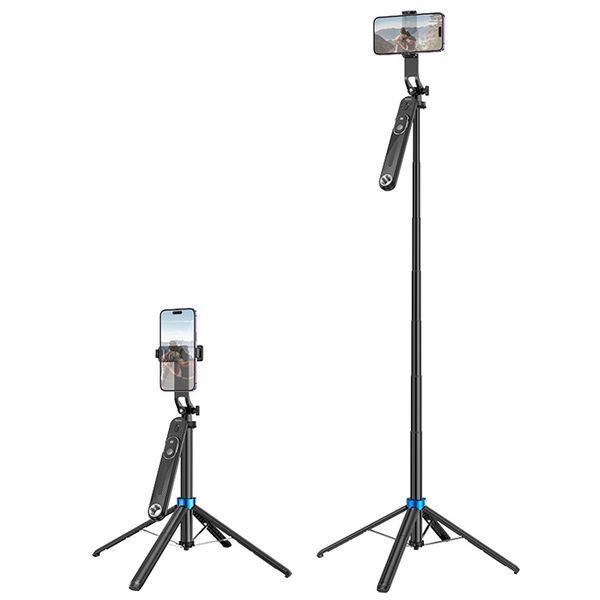Монопод для селфі Hoco K22 Anti-shake з триногами + знімний BT пульт 74142 фото