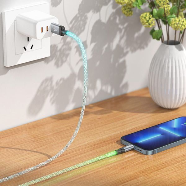 Дата кабель Hoco U112 Shine 2.4A USB to Lightning (1m) 71458 фото