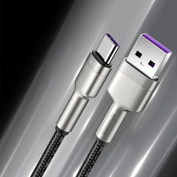 Дата кабель Baseus Cafule Metal Data USB to Type-C 66W (2m) (CAKF0002) 73853 фото
