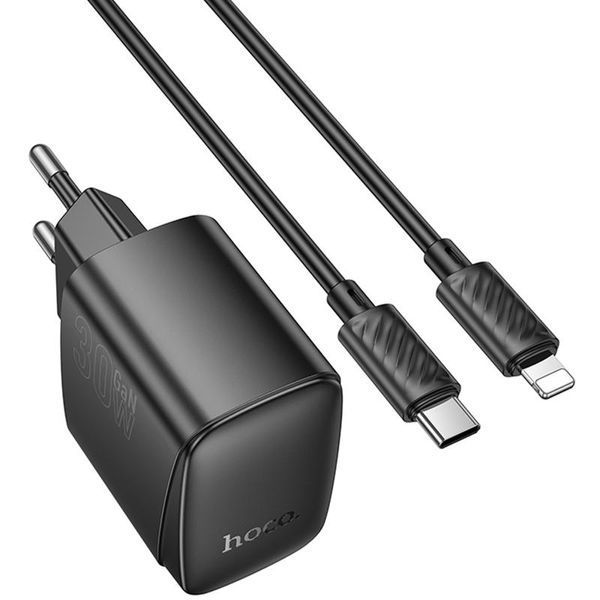 МЗП Hoco CS61A Bright PD30W+QC3.0 (1USB-A/1C) + кабель Type-C to Lightning 79065 фото