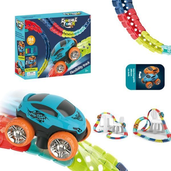 Інтерактивний трек з інерційною машинкою SHT 388 Changeable Trak (184pcs/1CAR) 79973 фото