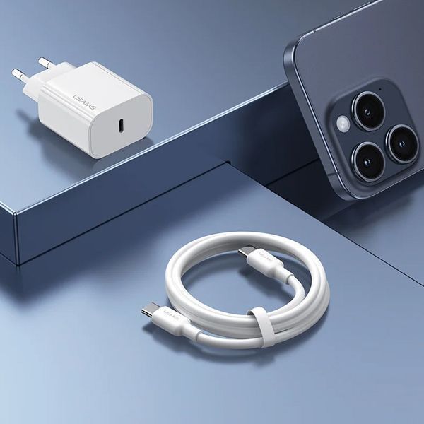 МЗП Usams US-CC226 Kit-Yi Ser. 20W (1USB-C) + кабель Type-C to Type-C 78332 фото