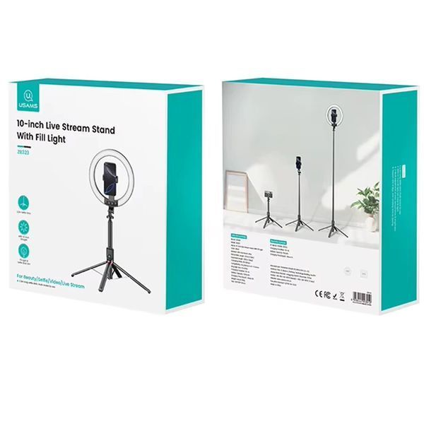 Кільцева LED-лампа для селфі Usams US-ZB323 10-inch Fill Light 1200mAh 78334 фото