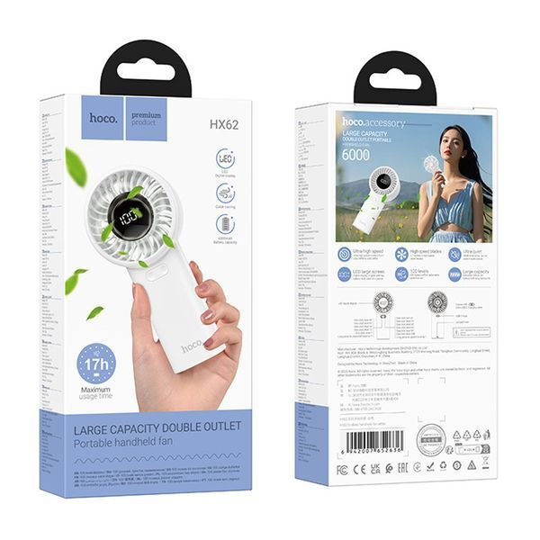 Портативний вентилятор Hoco HX62 Endless handheld fan 6000 mAh 78745 фото