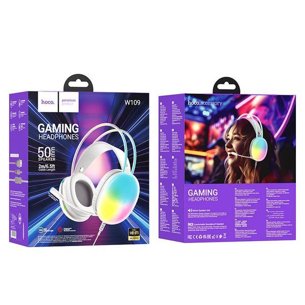 Накладні навушники Hoco W109 Rich gaming (USB+3.5mm/2m) 67607 фото