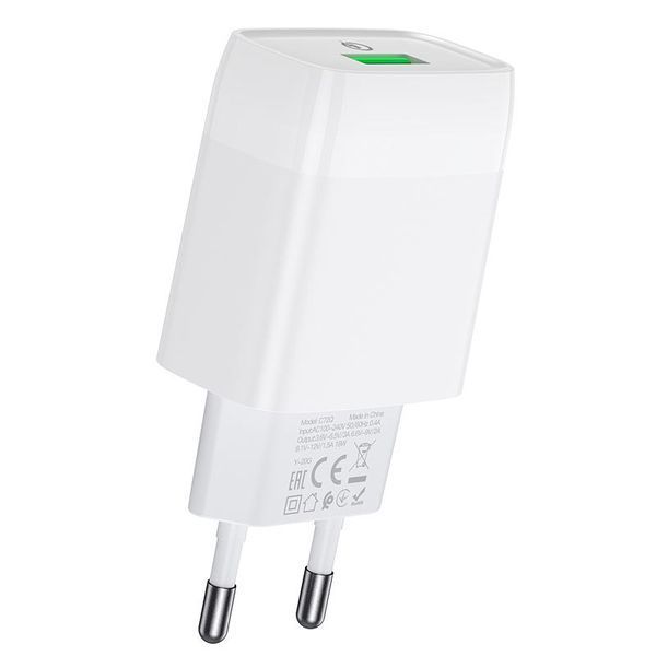 МЗП Hoco C72Q Glorious QC3.0 18W (1USB-A) + кабель USB to MicroUSB 41731 фото