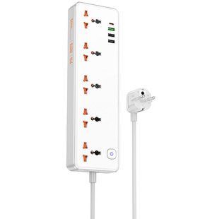 Подовжувач Hoco AC14A Rico PD30W (3USB-A/1C/5xSocket) (1.5m) 77129 фото