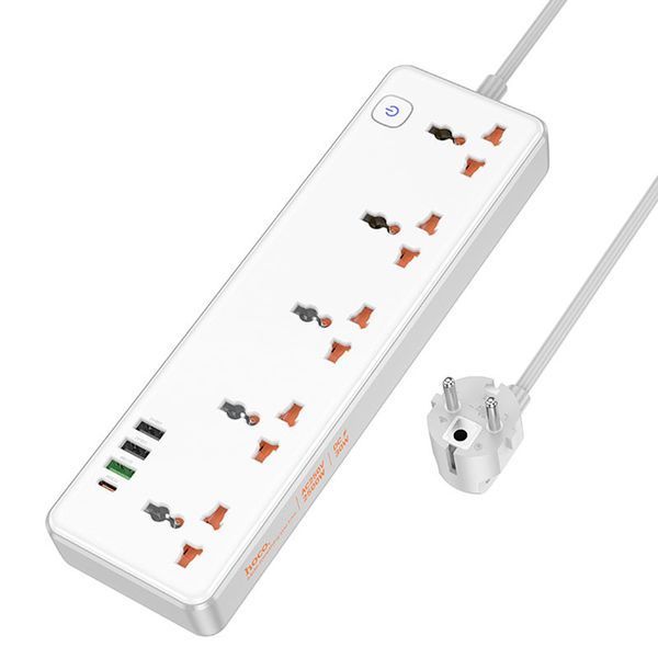 Подовжувач Hoco AC14A Rico PD30W (3USB-A/1C/5xSocket) (1.5m) 77129 фото