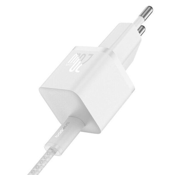 МЗП Baseus GaN5 Fast Charger (mini) PD20W (1USB-C) + кабель Type-C to Type-C (P10110900113) 74727 фото
