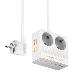 Подовжувач Hoco AC27 Descanso (PD30W/2C/1A/2xSocket) (2m) 79068 фото