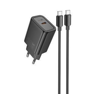 МЗП Hoco N60 Gentle PD20W (1USB-C) + кабель Type-C to Type-C 77136 фото