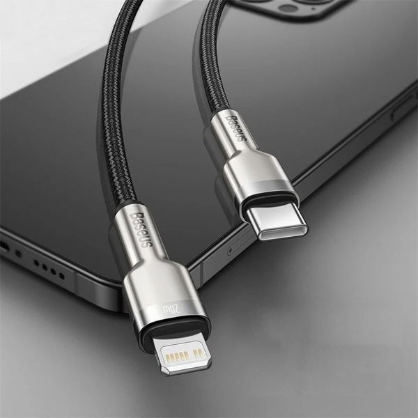 Дата кабель Baseus Cafule Series Metal Type-C to Lightning PD 20W (1m) (CATLJK-A) 49177 фото