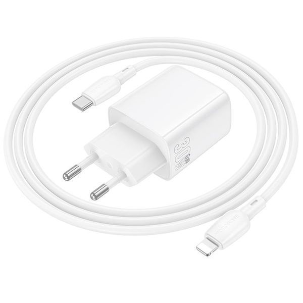 МЗП Borofone BN29 Fuente PD30W+QC3.0 (1USB-A/1C) + кабель Type-C to Lightning 79271 фото