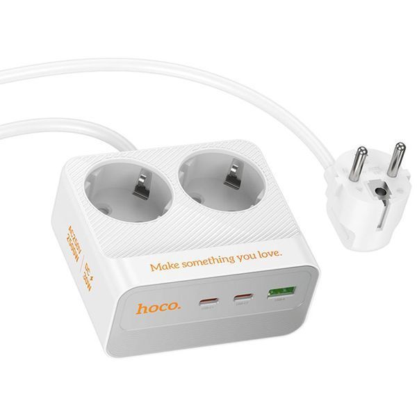 Подовжувач Hoco AC27 Descanso (PD30W/2C/1A/2xSocket) (2m) 79068 фото