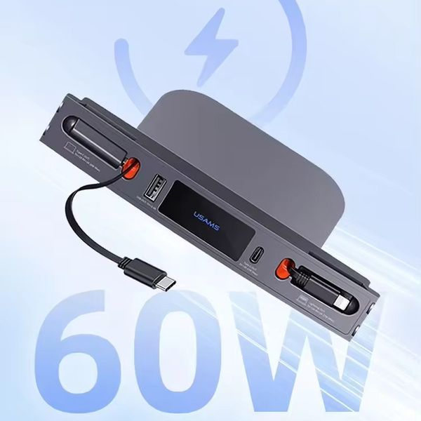 Перехідник HUB Usams US-SJ649 60W Car Central Control Charging HUB For Tesla (3/Y) 70778 фото