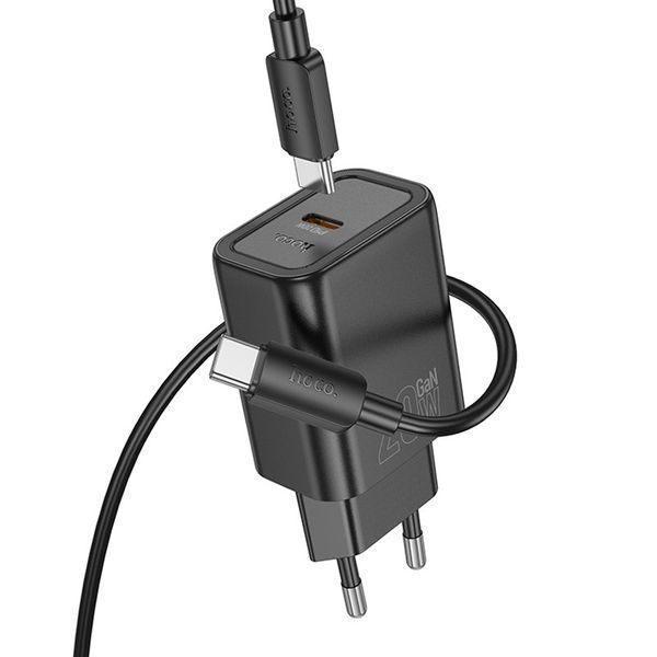МЗП Hoco N60 Gentle PD20W (1USB-C) + кабель Type-C to Type-C 77136 фото