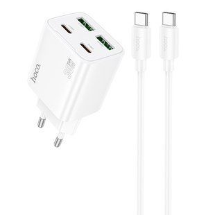 МЗП Hoco N56 Fundador PD30W four-port (2USB-A/2C) + кабель Type-C to Type-C 73946 фото