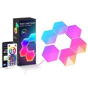 Уцінка Модульный настінний світильник LED RGB 5V соты SAL-011B 6pcs Bluetooth USB with app 72274 фото