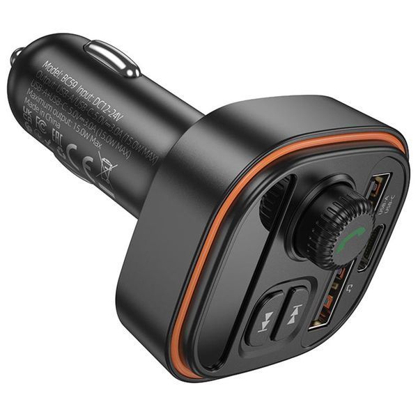 АЗП FM модулятор Borofone BC59 Heroic (2USB-A/1C) 79273 фото