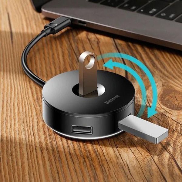 Перехідник HUB Baseus Round Box Type-C to USB 3.0 + 3USB 2.0 (CAHUB-G) 31222 фото