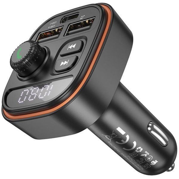 АЗП FM модулятор Borofone BC59 Heroic (2USB-A/1C) 79273 фото