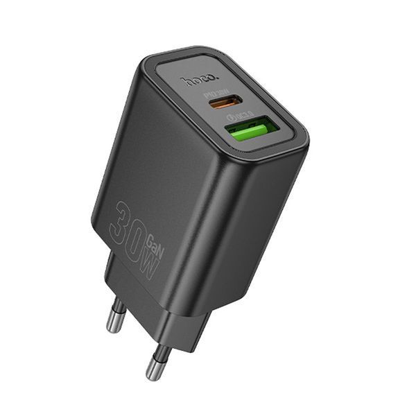 МЗП Hoco N63 Gentle PD30W+QC3.0 (1USB-A/1C) + кабель Type-C to Lightning 77137 фото