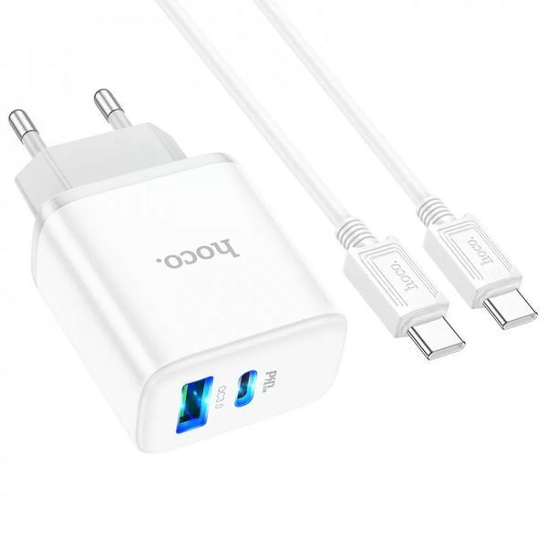 МЗП Hoco C105A Stage PD20W+QC3.0 (1USB-A/1C) + кабель Type-C to Type-C 62863 фото