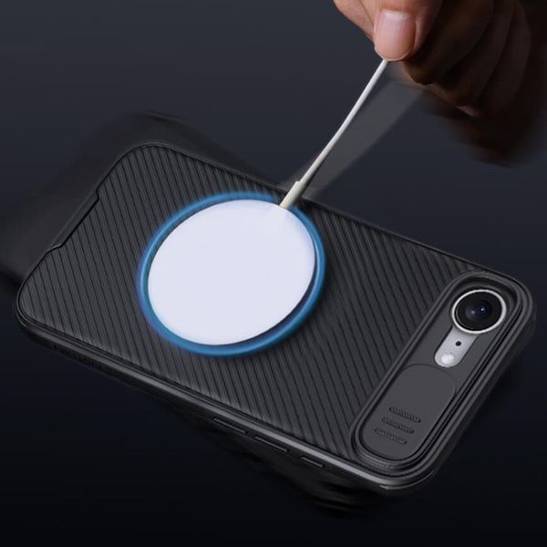 Карбонова накладка Nillkin CamShield Pro Magnetic для Apple iPhone 16e (6.1") 78730 фото