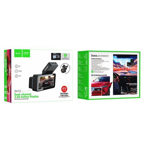 Відеореєстратор Hoco DV12 2K display + GPS (with rear camera) 75220 фото
