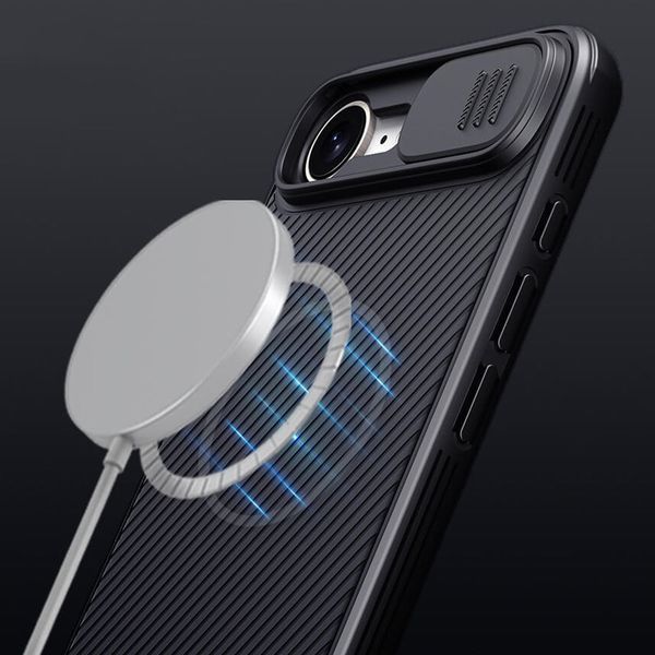 Карбонова накладка Nillkin CamShield Pro Magnetic для Apple iPhone 16e (6.1") 78730 фото