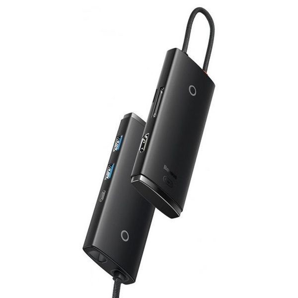Перехідник HUB Baseus Lite Series 6in1 (Type-C to HDMI + 2xUSB 3.0 + PD+SD/TF) (WKQX05) 63730 фото