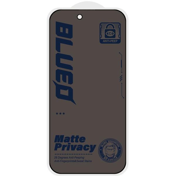 Захисне 2.5D скло Blueo Full Cover Anti-Peep Matte для Apple iPhone 17 Air (6.5") 80609 фото
