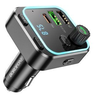 АЗП FM модулятор Borofone BC53 Highway PD20W+QC3.0 (2USB-A/1C) 67812 фото
