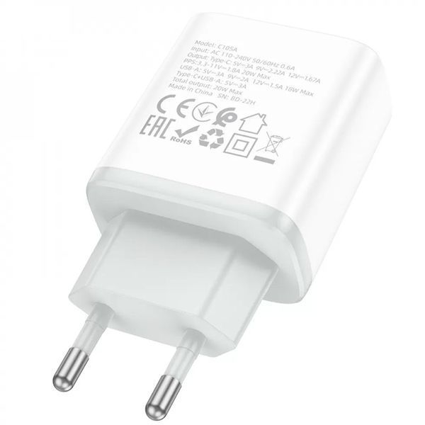 МЗП Hoco C105A Stage PD20W+QC3.0 (1USB-A/1C) 62868 фото