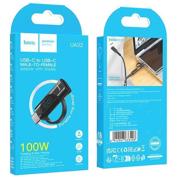 Перехідник Hoco UA32 Type-C male to Type-C female display adapter 74153 фото