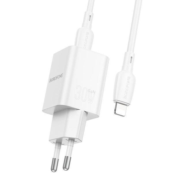 МЗП Borofone BN14 Royal PD30W+QC3.0 (1USB-A/1C) + кабель Type-C to Lightning 79276 фото