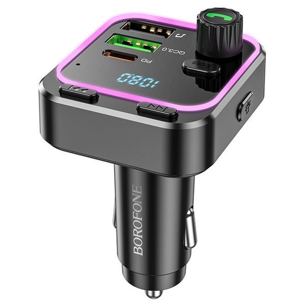 АЗП FM модулятор Borofone BC53 Highway PD20W+QC3.0 (2USB-A/1C) 67812 фото