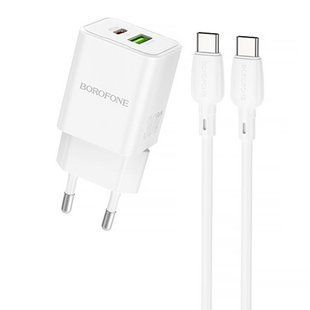 МЗП Borofone BN14 Royal PD30W+QC3.0 (1USB-A/1C) + кабель Type-C to Type-C 79277 фото