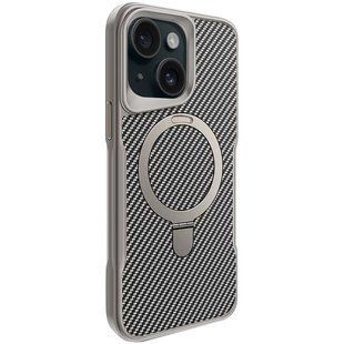 TPU+PC чохол Metal Buttons with MagSafe Carbon Ring для Apple iPhone 15 (6.1") 73484 фото