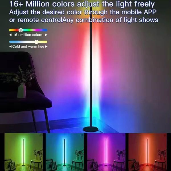 Підлогова кутова LED лампа RGB SAL-005B 120cm Bluetooth USB with app 70795 фото