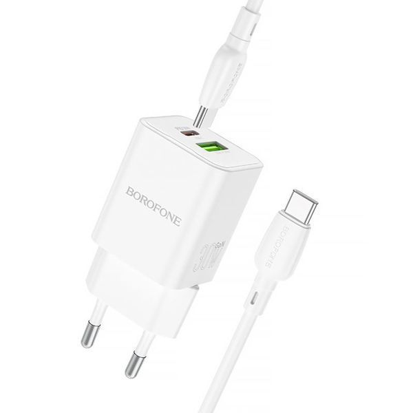 МЗП Borofone BN14 Royal PD30W+QC3.0 (1USB-A/1C) + кабель Type-C to Type-C 79277 фото