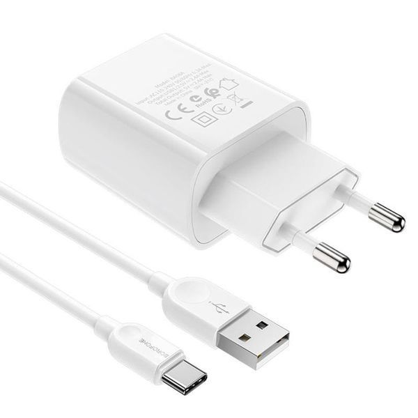 МЗП Borofone BA58A with digital display 2.4A (2USB-A) + кабель USB to Type-C 82979 фото
