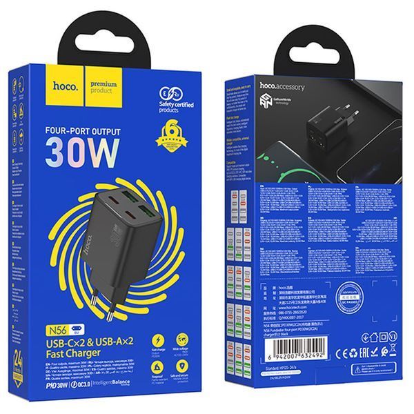 МЗП Hoco N56 Fundador PD30W four-port (2USB-A/2C) 73948 фото